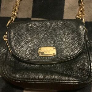 Michael Kors Black and Gold Chain Shoulder Bag